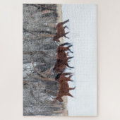 ウィンターズスランニングノーの馬の群れ ジグソーパズル (縦)