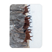 ウィンターズスランニングノーの馬の群れ マグネット (縦)