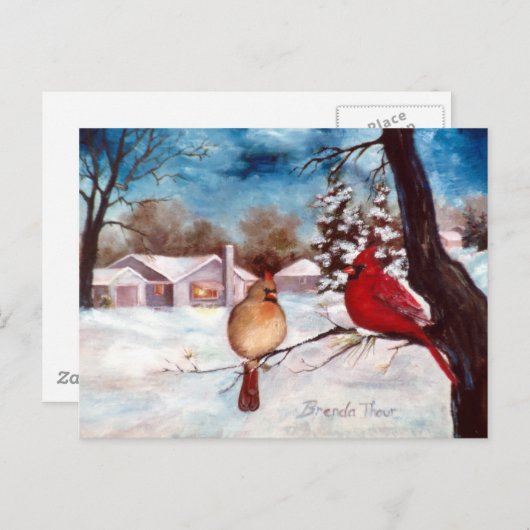 ウィンターズセレニティ（鳥）ショウジョウコウカンチョウハガキ ポストカード (正面/裏面)