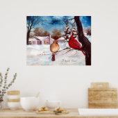 ウィンターズセレニティ(鳥)ショウジョウコウカンチョウポスター ポスター (キッチン)