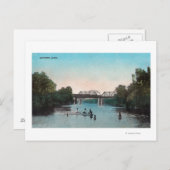 ウィンターズレイクで泳いでボート ポストカード (正面/裏面)