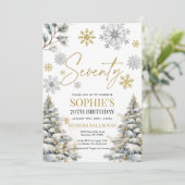 ウィンターセブン誕生日招待状金ゴールドとシルバー 招待状 (スタンド正面)