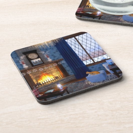 ウィンターセレニティコルクコースター コースター (左側)