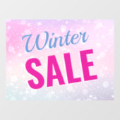 ウィンターセール, オリジナルメッセージ, 雪の結晶, 藤色/青 ウィンドウサイン (シート)