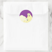 ウィンターソウルパープルステッカー ラウンドシール (バッグ)