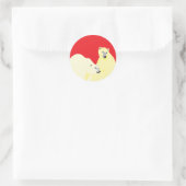 ウィンターソウルレッドステッカー ラウンドシール (バッグ)