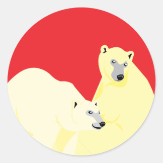 ウィンターソウルレッドステッカー ラウンドシール