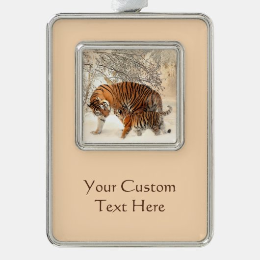 ウィンタータイガースカスタムオーナメント シルバープレートフレームオーナメント (正面)