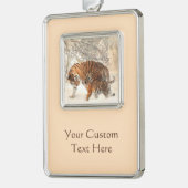 ウィンタータイガースカスタムオーナメント シルバープレートフレームオーナメント (左)