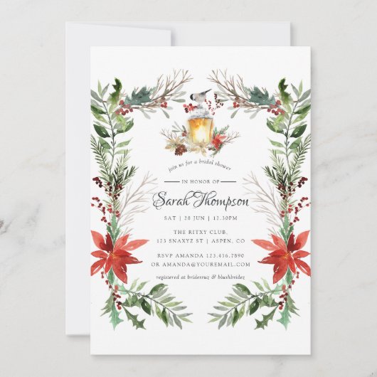 ウィンタータイドウッドランドクリスマスブライダルシャワー 招待状 (正面)