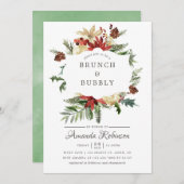 ウィンタータイドウッドランドクリスマスブランチとバブリー 招待状 (正面/裏面)