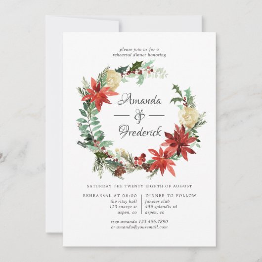 ウィンタータイドウッドランドクリスマスリハーサルディナー 招待状 (正面)