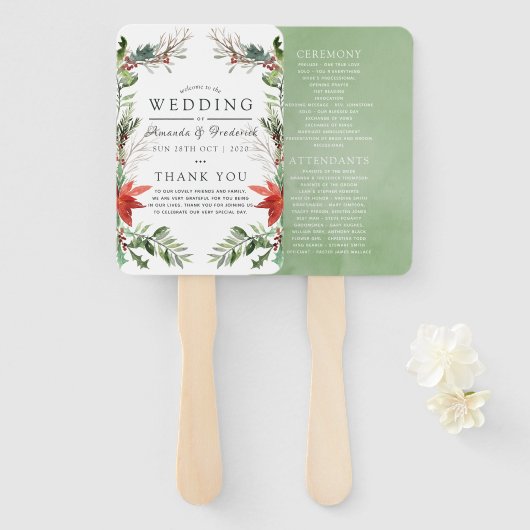 ウィンタータイドウッドランドクリスマス結婚式 プログラム ハンドファン (正面&裏面)