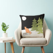 ウィンタータイムスレディングキツネ-イラストレーション クッション (椅子)