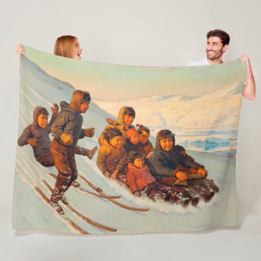 ウィンタータイムinグリーンランドラスムセン1875 フリースブランケット (インサイチュ)