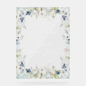 ウィンターダスティブルーブルーフローラフレームブライダルシャワー アクリルサイン (正面)