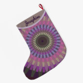ウィンターダリア – パープル夕べカラーパーソナライズされた ラージクリスマスストッキング (裏面 (吊り時))