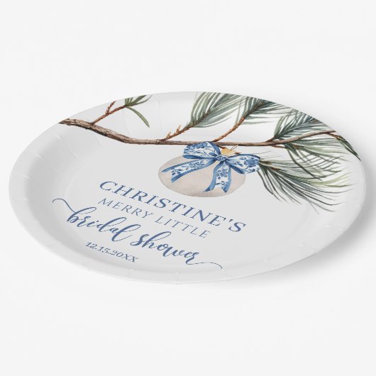 ウィンターチノイスリーブライダルシャワー紙プレート ペーパープレート (アングル)