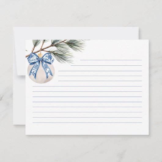 ウィンターチャイノエリーブライダルシャワーレシピカード 招待状 (裏面)