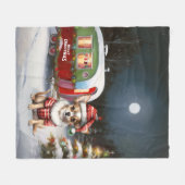 ウィンターチワフアカラバンクリスマスアドベンチャー フリースブランケット (正面(横))