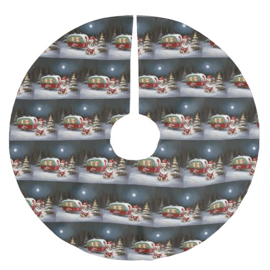 ウィンターチワフアカラバンクリスマスアドベンチャー ブラッシュドポリエステルツリースカート (正面)