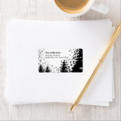 ウィンターツリースノーシーン差出人住所ラベル ラベル (インサイチュ)