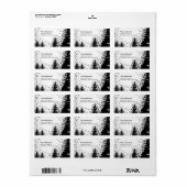 ウィンターツリースノーシーン差出人住所ラベル ラベル (フルシート)