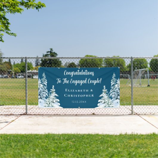 ウィンターツリーズおめでとう婚約パーティ 横断幕 (インサイチュ)