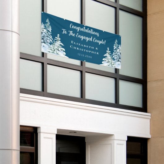 ウィンターツリーズおめでとう婚約パーティ 横断幕 (ビルの外側)