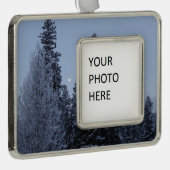 ウィンターツリーズアットドーンモンタナランドスケープ シルバープレートフレームオーナメント (右)