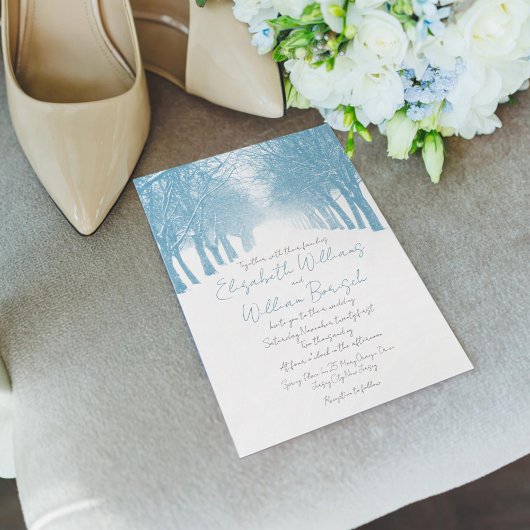 ウィンターツリーズアベニューエレガントウェディング招待状 招待状