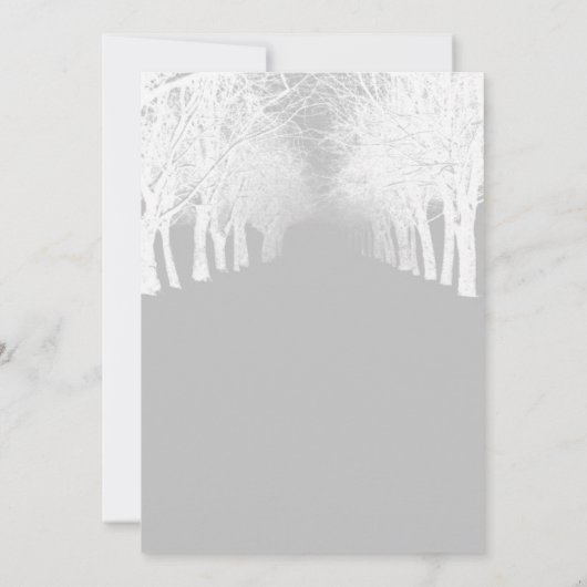 ウィンターツリーズアベニューエレガントウェディング招待状 招待状 (裏面)