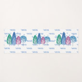 ウィンターツリーズインおもしろいパステルタイポグラフィ ヨガマット (正面(横))