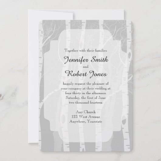 ウィンターツリーズイングレー結婚式招待状 招待状 (正面)