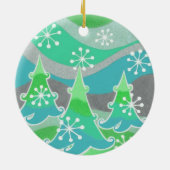 ウィンターツリーズグリーンオーナメントラウンド セラミックオーナメント (裏面)