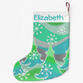 ウィンターツリーズグリーンネームストッキング スモールクリスマスストッキング (裏面)