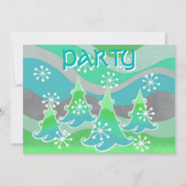 ウィンターツリーズグリーン'パーティー'招待 招待状