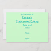 ウィンターツリーズグリーン'パーティー'招待 招待状 (裏面)