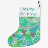 ウィンターツリーズグリーンメリークリスマスストッキング スモールクリスマスストッキング (裏面)