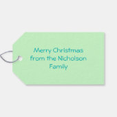 ウィンターツリーズグリーン文字ギフトラベルグリーン ギフトタグ (裏面横)