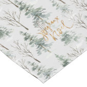 ウィンターツリーズジョイノエル金ゴールドタイポグラフィ ショートテーブルランナー (コーナー)