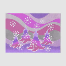 ウィンターツリーズパープルティッシュペーパー 薄葉紙