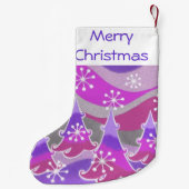 ウィンターツリーズパープルメリークリスマスストッキング スモールクリスマスストッキング (裏面)