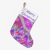 ウィンターツリーズパープルメリークリスマスストッキング スモールクリスマスストッキング (正面 (吊り時))