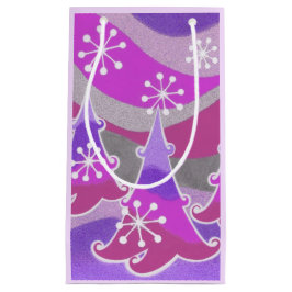 ウィンターツリーズパープル抱き枕スモール スモールペーパーバッグ