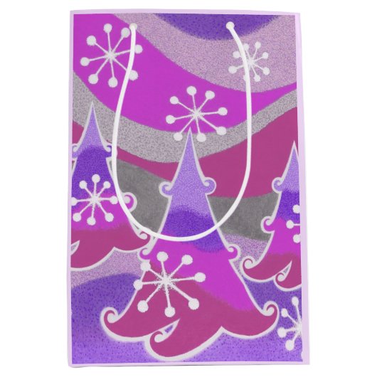 ウィンターツリーズパープル抱き枕培地 ミディアムペーパーバッグ (正面)