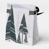 ウィンターツリーズモダンスノウィーフォレストホリデーパーティー フェイバーボックス (裏面サイド)