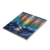 ウィンターツリーズランドスケープイラストレーション タイル (側面)