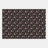 ウィンターツリーズレッド白黒雪名 ラッピングペーパーシート (正面)