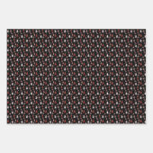 ウィンターツリーズレッド白黒雪 ラッピングペーパーシート (正面3)